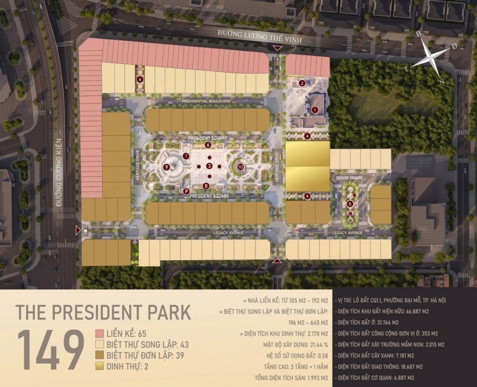 Mặt bằng tổng thể the President Park