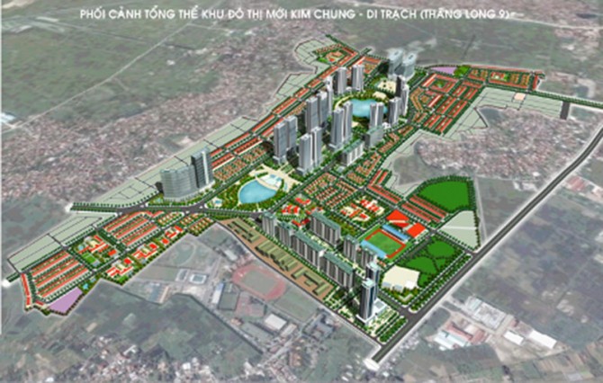 Mô hình tổng thể Dự án Kim Chung Di Trạch