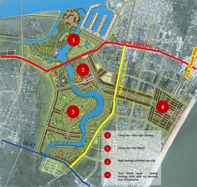 vị trí sun grand Boulevard sầm sơn