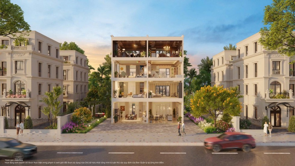 Mặt cắt biệt thự song lập vinhomes Wonder City Đan Phượng