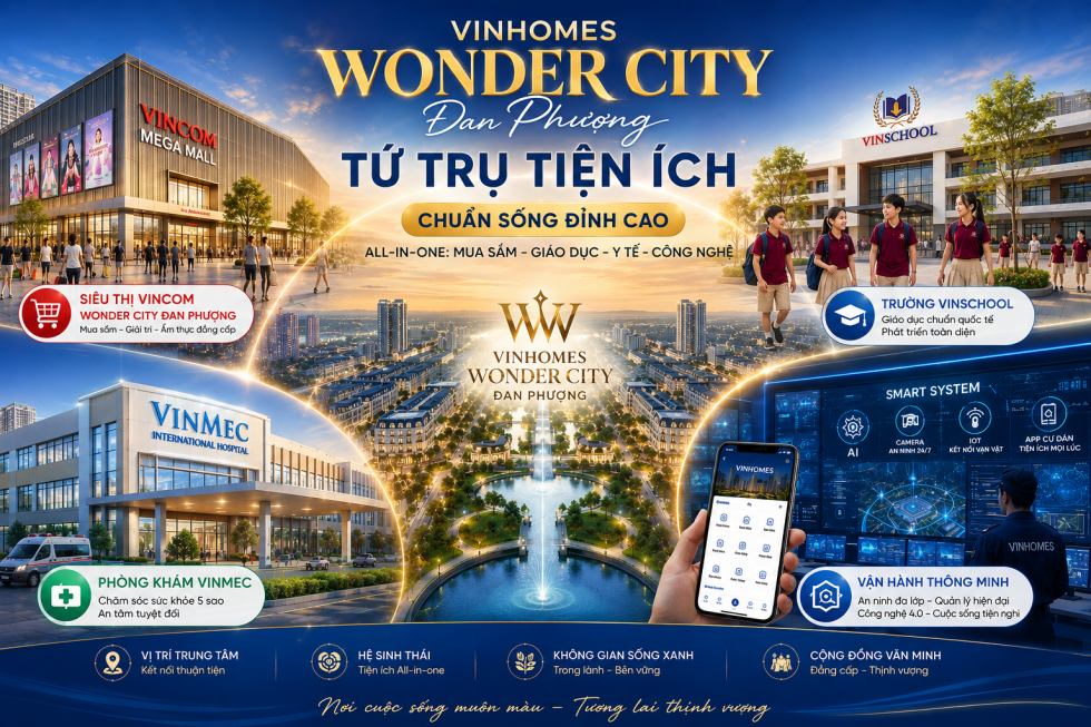 Hệ tiện ích All in one tại Vinhomes Wonder City Đan Phượng
