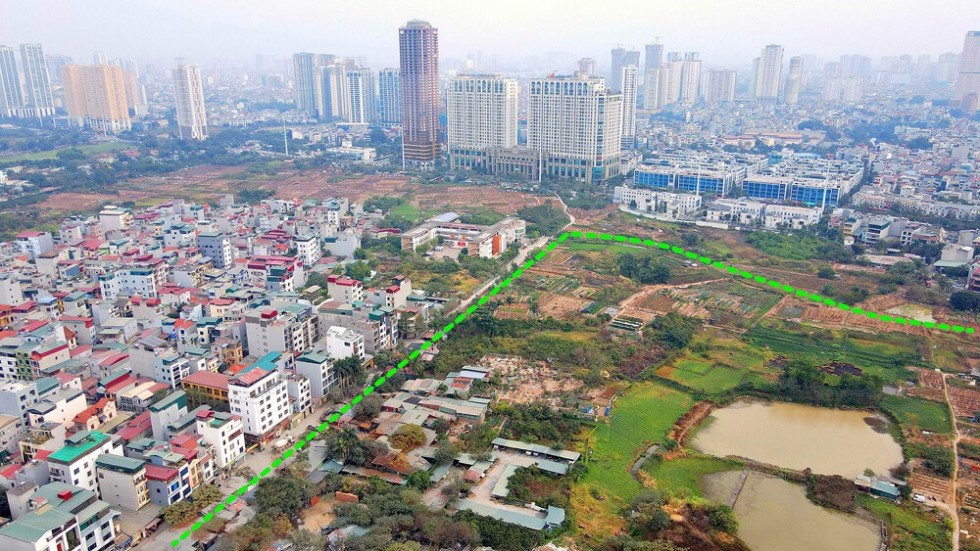 Tiến độ xây dựng Thành phố Công nghệ Xanh Hà Nội tại Đại Mỗ Nam Từ Liêm tháng 10/2025